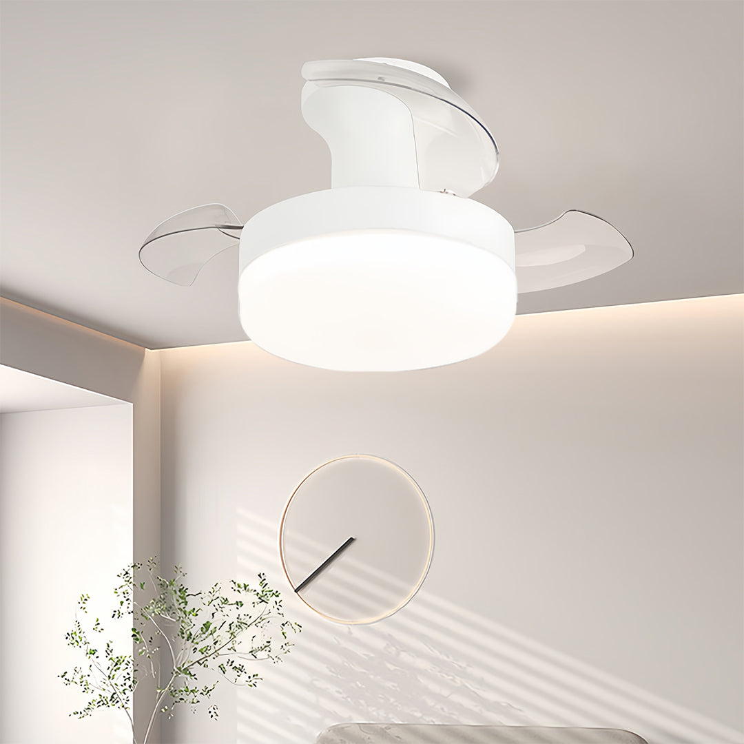 LED Ceiling Fans with Lights Stepless Dimming Silent Motor Lamp