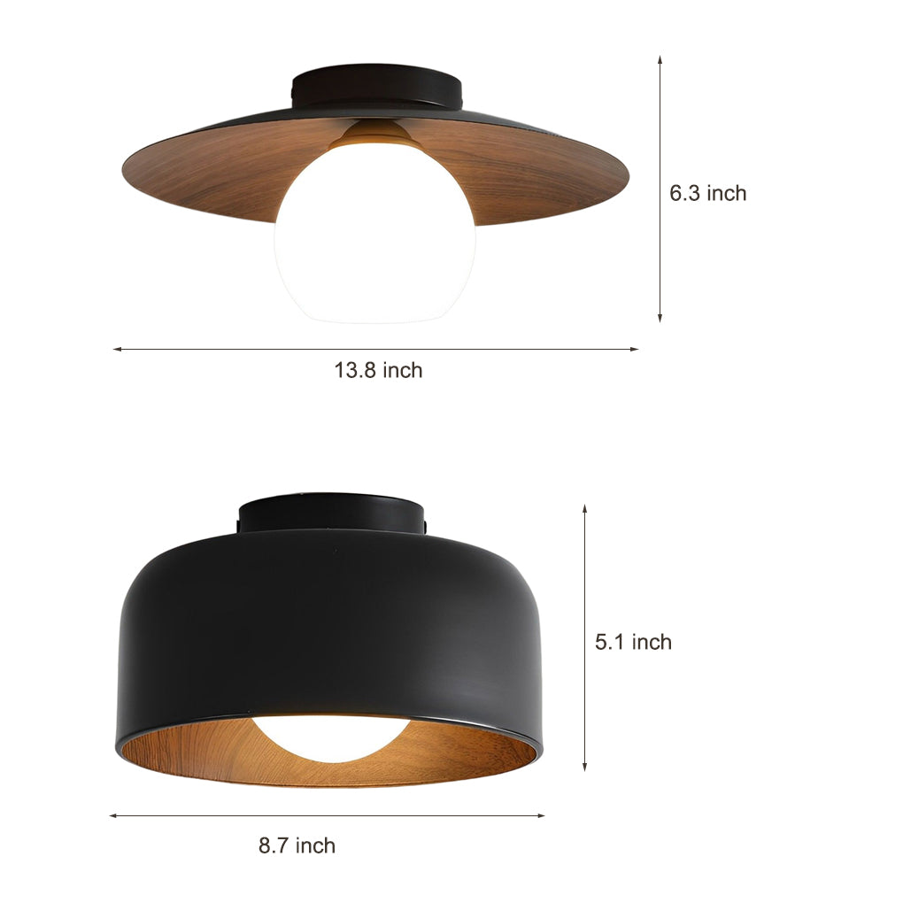 LED Ceiling Light Wood Grain Nordic Minimalist Light