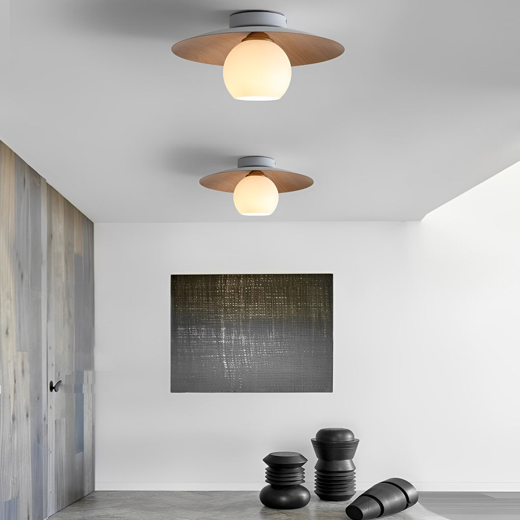 LED Ceiling Light Wood Grain Nordic Minimalist Light