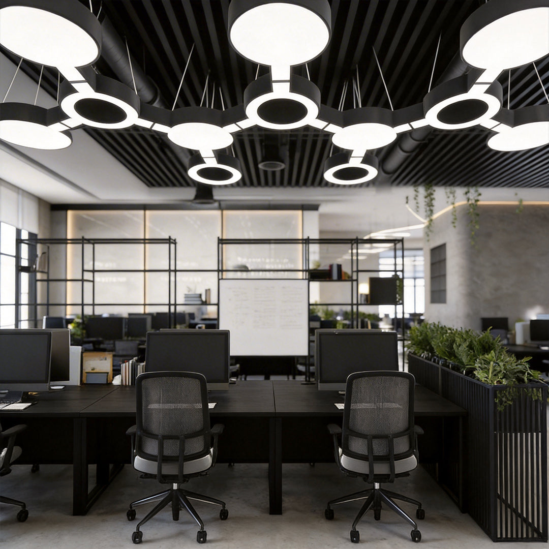 LED Chandelier Modern Geometric Metal Crop Circles Ceiling Light
