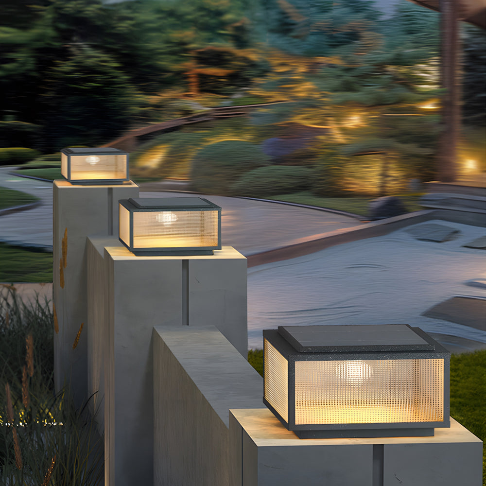 Outdoor Pillar Light Fixtures Cast Aluminum Square Waterproof