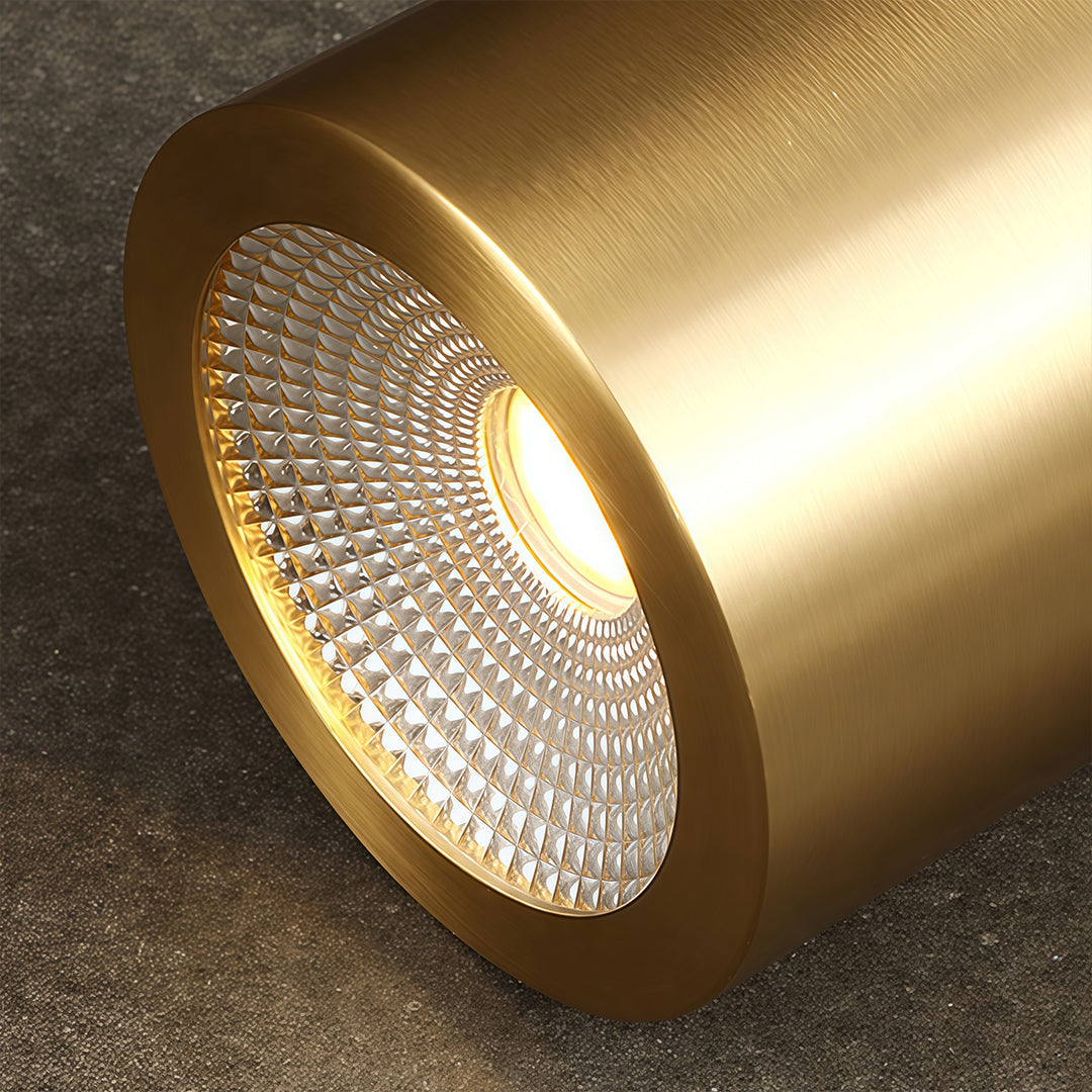 LED Downlight Modern Gold Cylindrical Copper Light