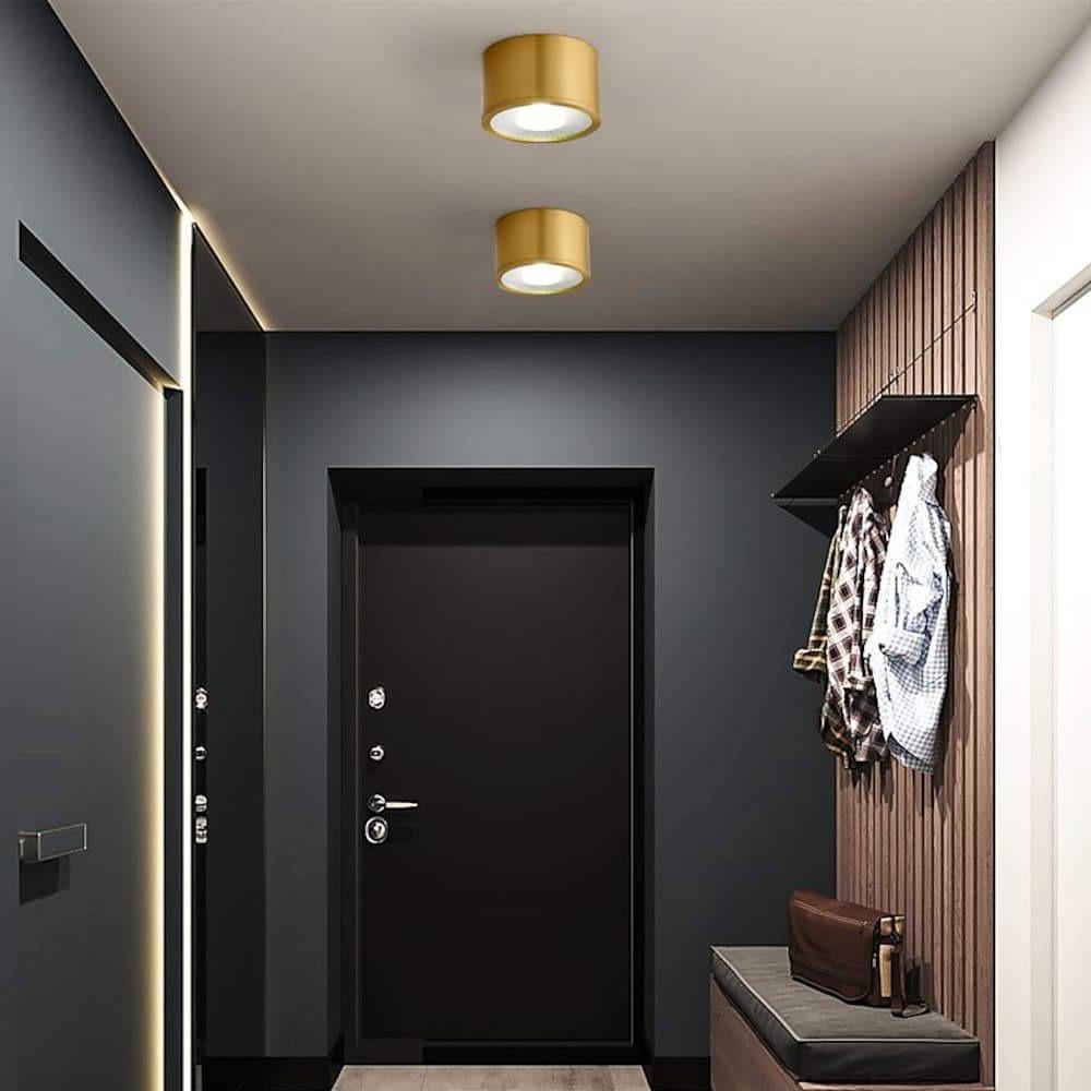 LED Downlight Modern Gold Cylindrical Copper Light