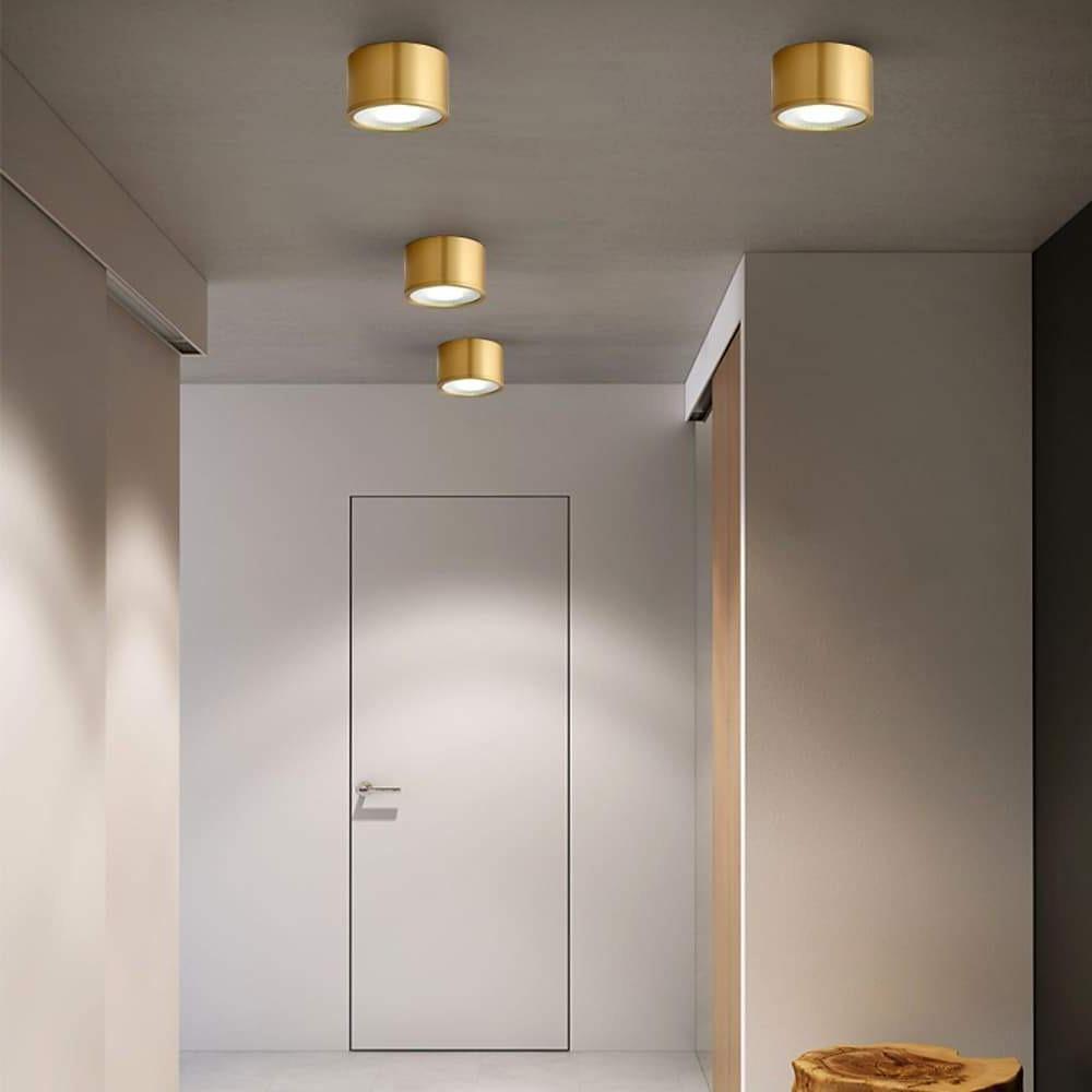 LED Downlight Modern Gold Cylindrical Copper Light