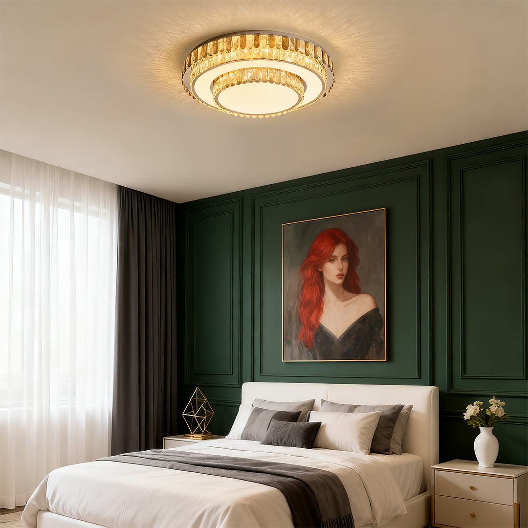LED Light Fixtures Flush Mount Luxury Crystal Lamp