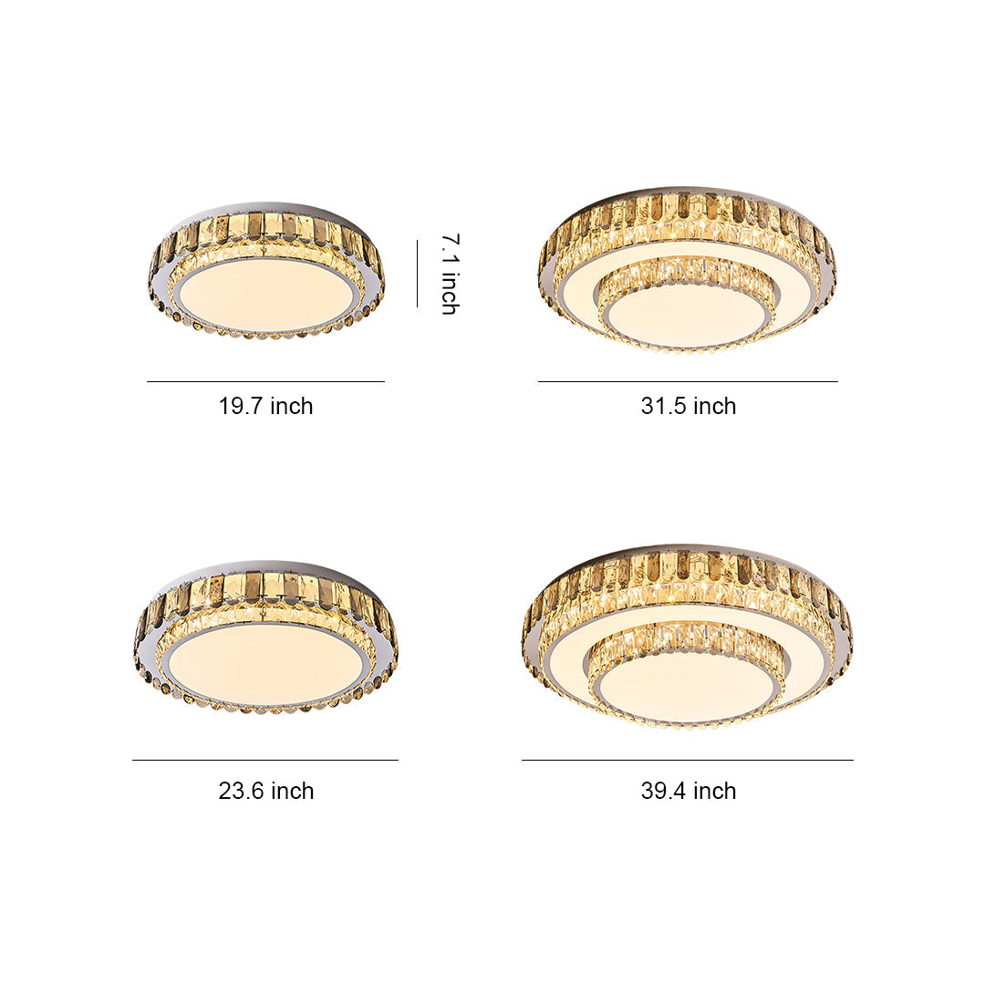 LED Light Fixtures Flush Mount Luxury Crystal Lamp