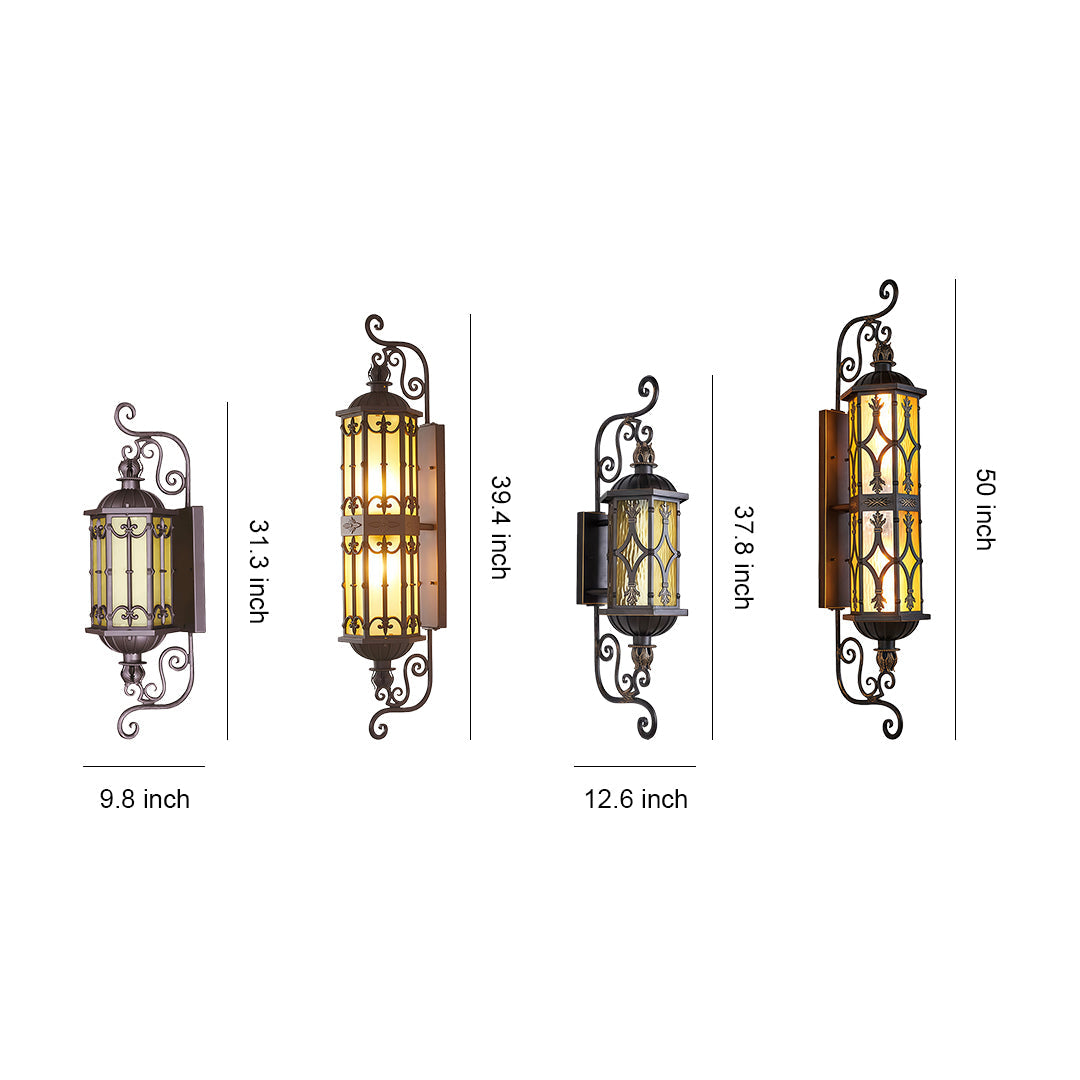 LED Outdoor Wall Lighting European Retro Dual-Head Round Lamp