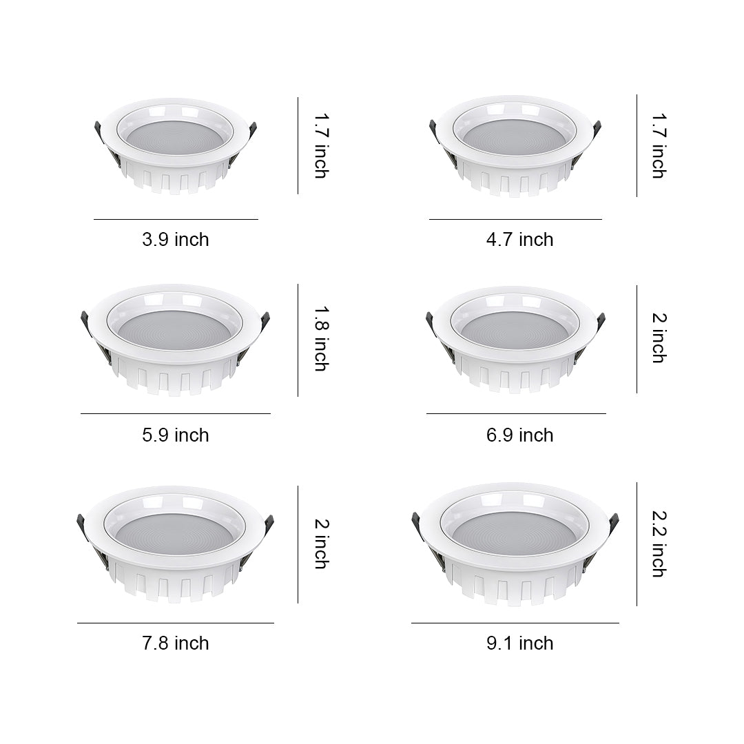 LED Recessed Downlight Flush Mount Anti-Glare White Acrylic Light