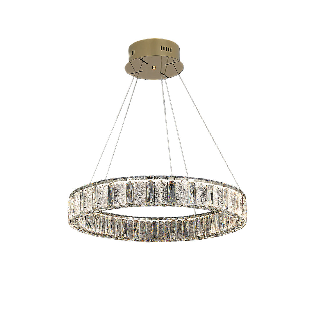 LED Ring Chandelier Stainless Steel Crystal Ceiling Lights