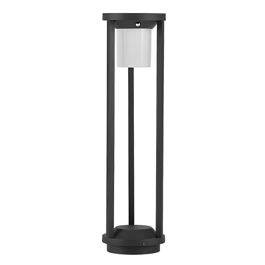 LED Solar Bollard Lights Modern Outdoor Black Lawn Light