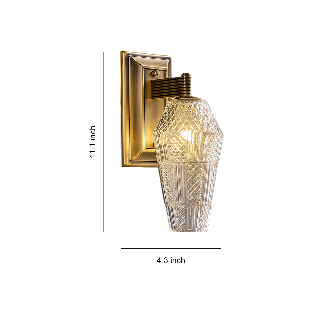 LED Wall Sconce Lights French Retro Style Brass Lamp