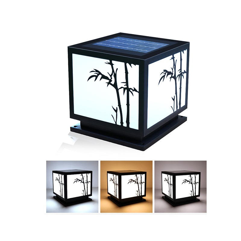 Light Box Pillar Lights Modern Waterproof LED Solar Outdoor Light