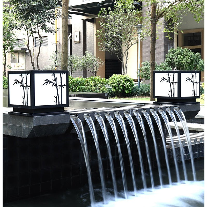 Light Box Pillar Lights Modern Waterproof LED Solar Outdoor Light