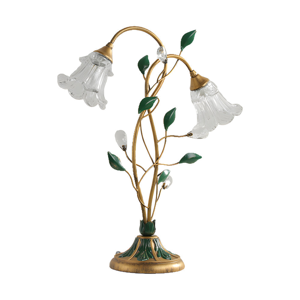 Lily Table Lamp Dual Lights and Leaf Ornaments Lights