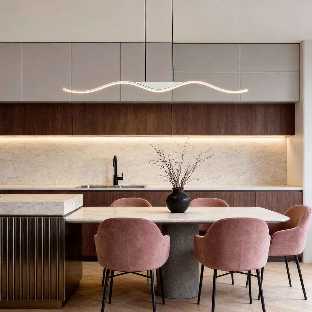 Line Wave Pandant Light Modern White Ceiling Light