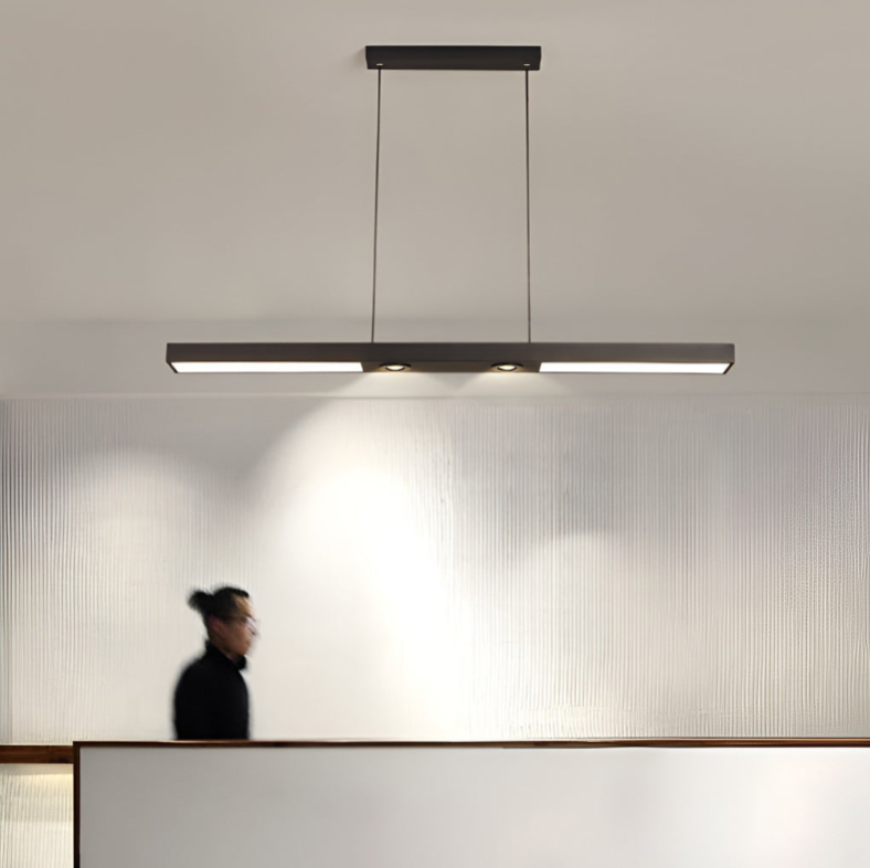 Linear Ceiling Pendant Light Black Modern Iron Light