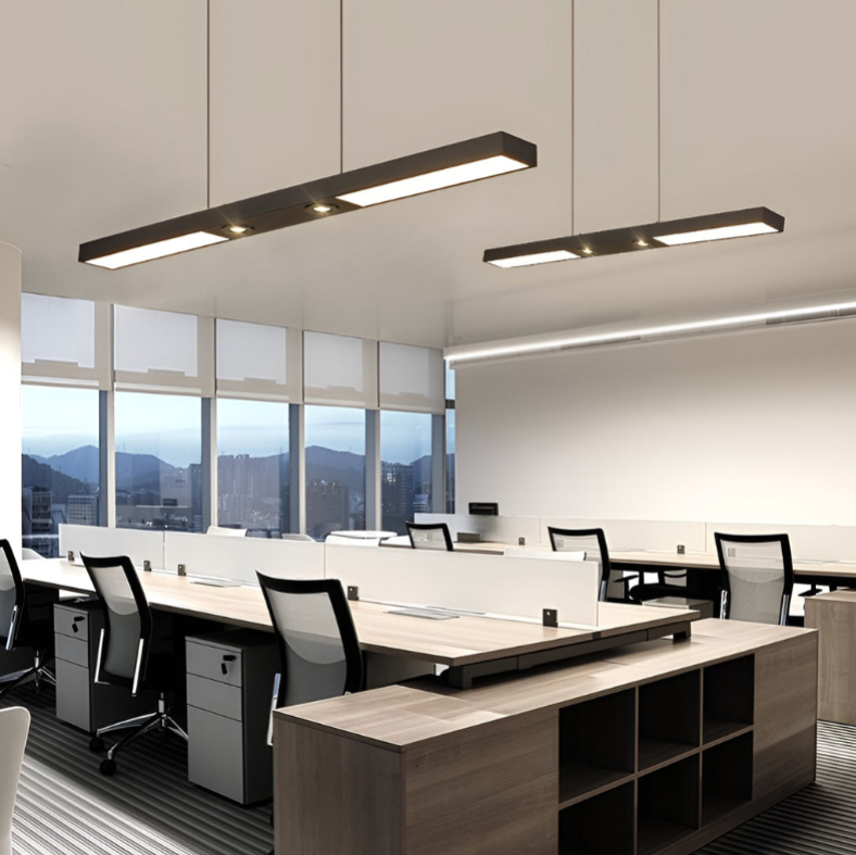 Linear Ceiling Pendant Light Black Modern Iron Light