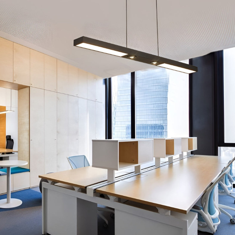 Linear Ceiling Pendant Light Black Modern Iron Light