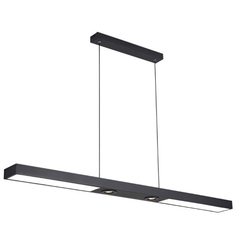 Linear Ceiling Pendant Light Black Modern Iron Light