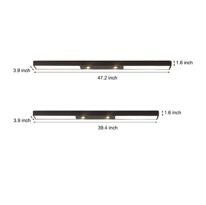 Linear Ceiling Pendant Light Black Modern Iron Light