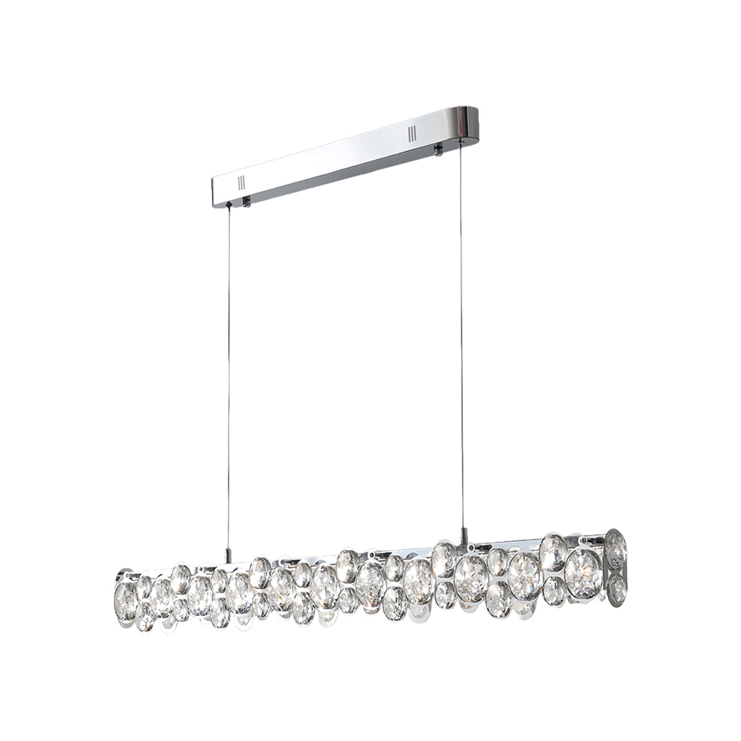Silver Pendant Light Crystal Design Contemporary Chic Ceiling Light