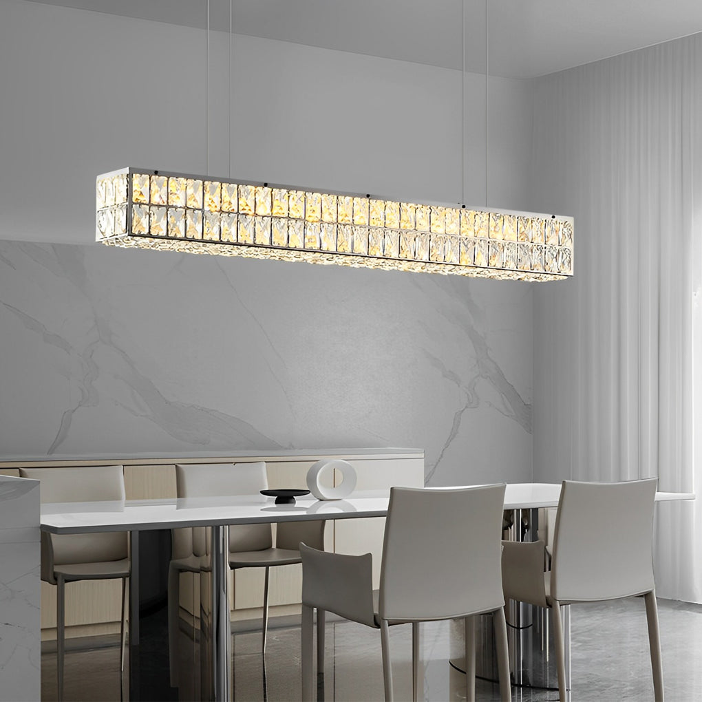 Linear Crystal Light Luxury Modern Rectangular Ceiling Light