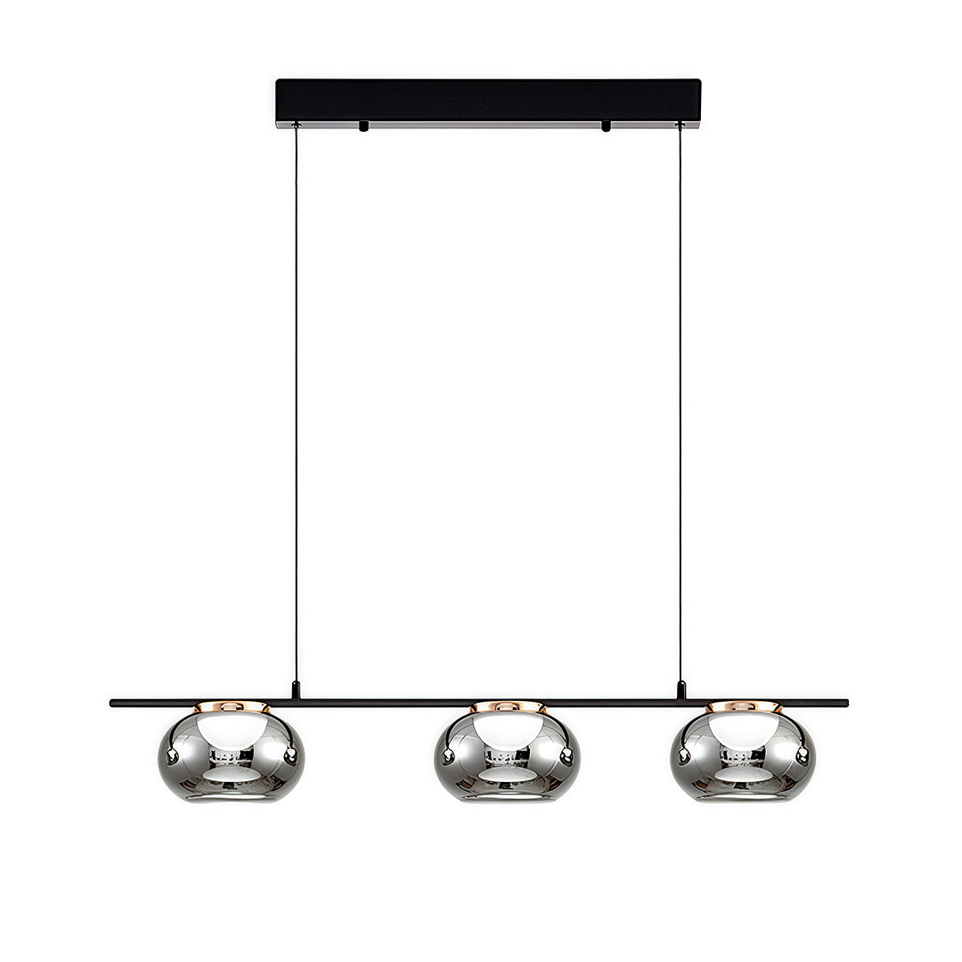 Gray Glass Pendant Light Globe wide-spectrum Metal Ceiling Light