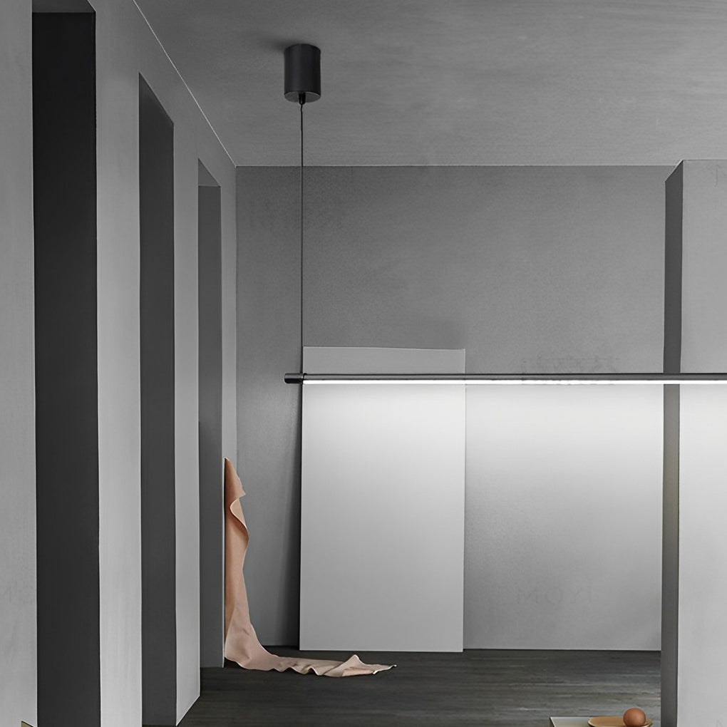 Linear Pendant Light Fixture Minimalist LED Black Ceiling Light