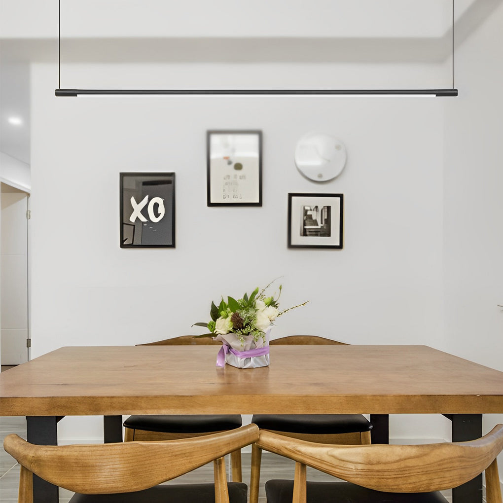 Linear Pendant Light Fixture Minimalist LED Black Ceiling Light
