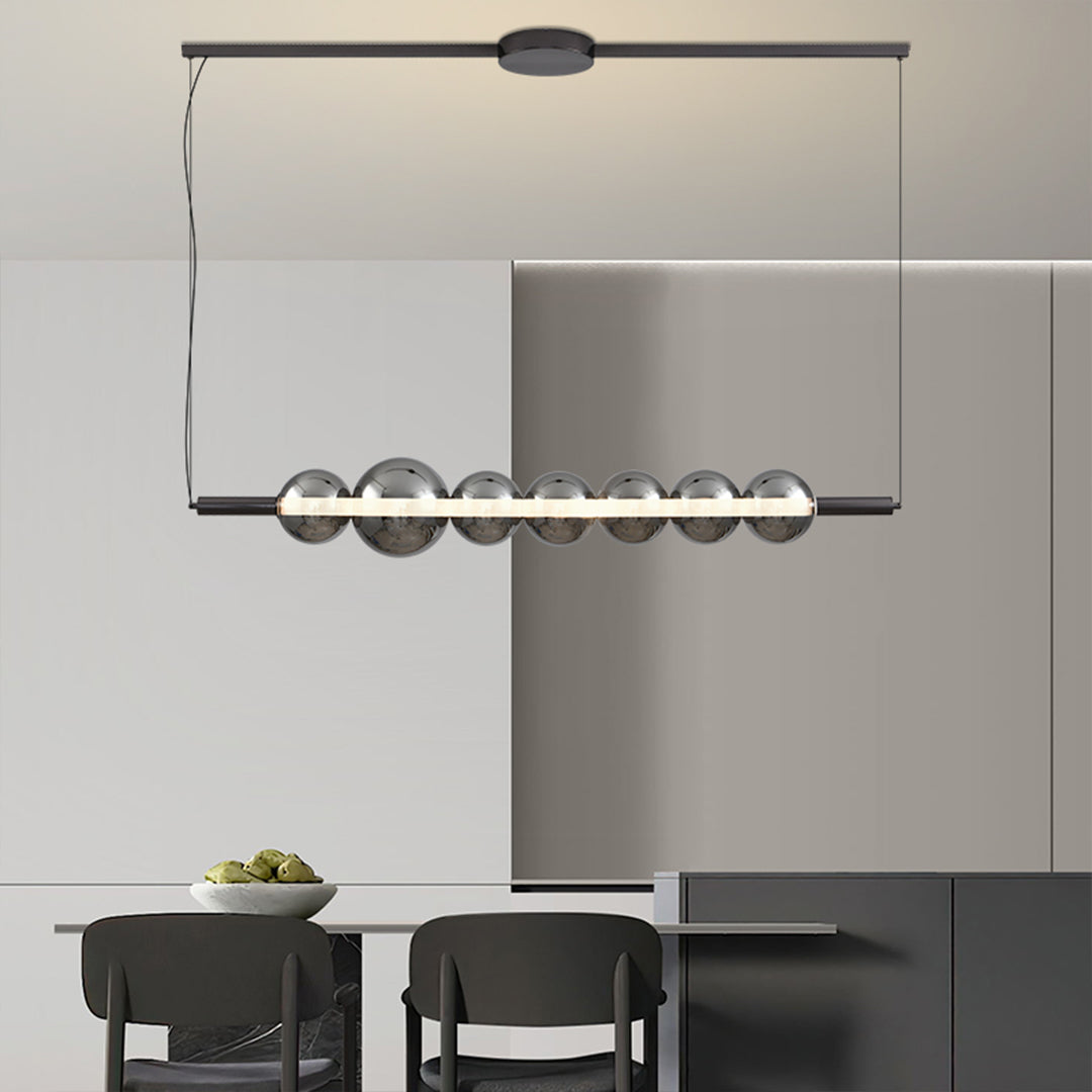 Minimalist LED Silver Pendant Light For Kitchen Island Modern