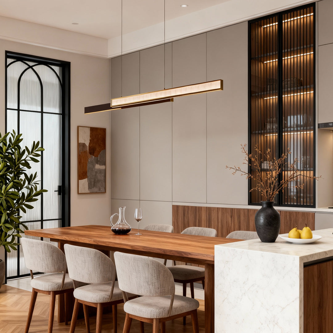 Linear Suspension Light Fixtures Modern Minimalist LED Lamp