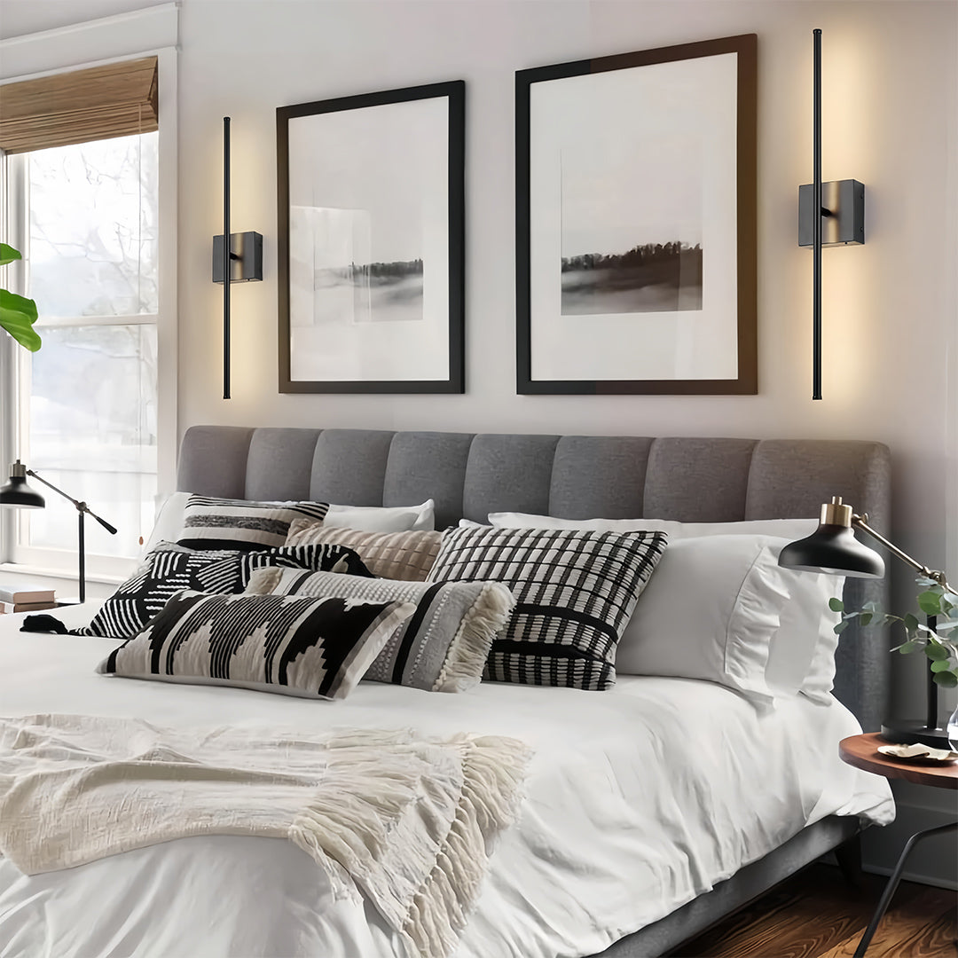 Linear Wall Lights Modern Wireless Black Iron Minimalist LED Lamp