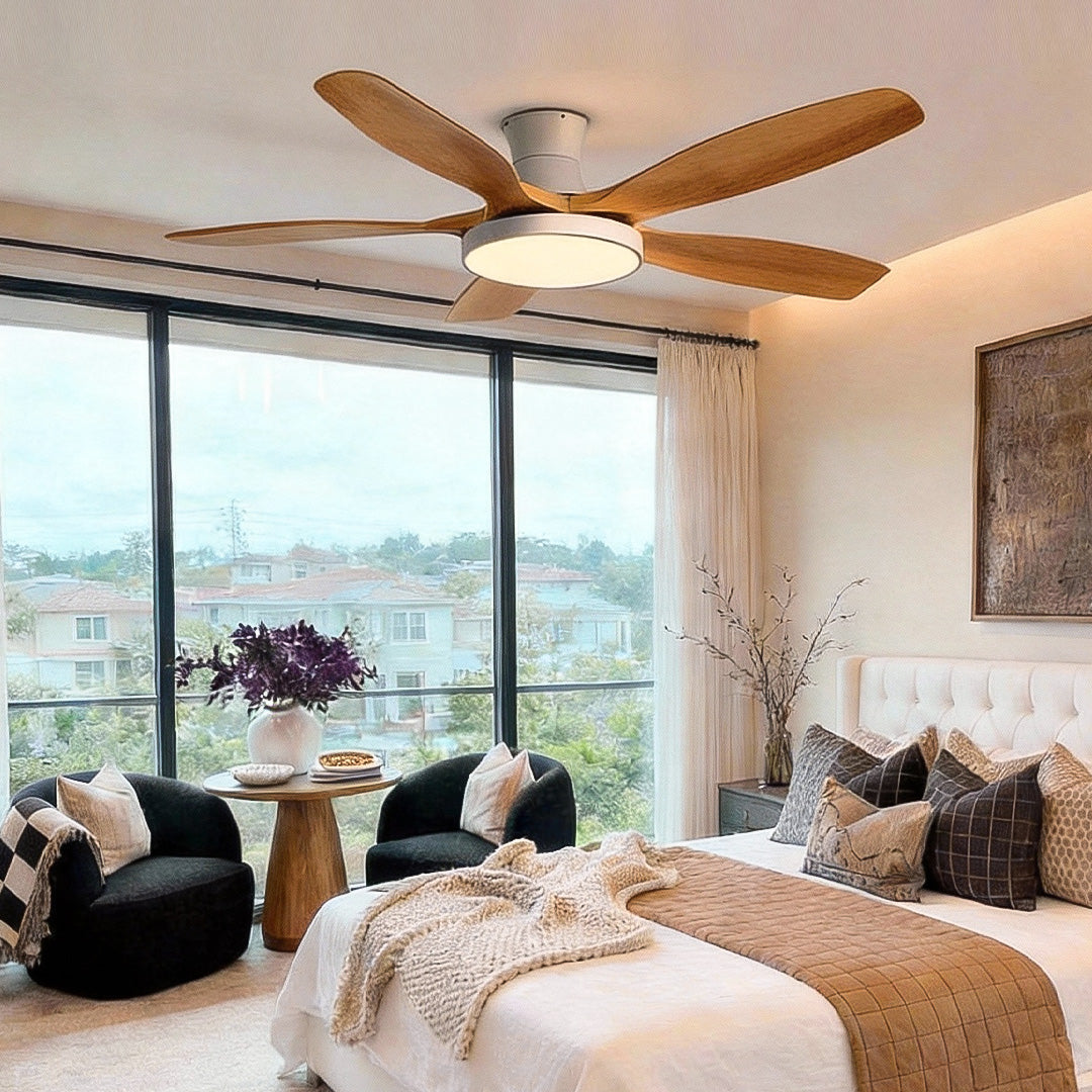 Living Room Ceiling Fan with Lights Modern Silent Inverter Lamp