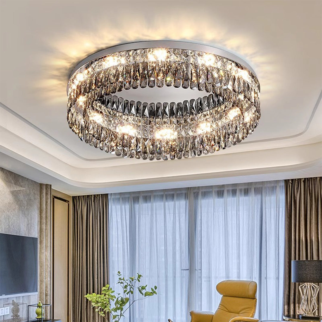Ceiling Round LED Lights Luxury French Crystal Ceiling Light