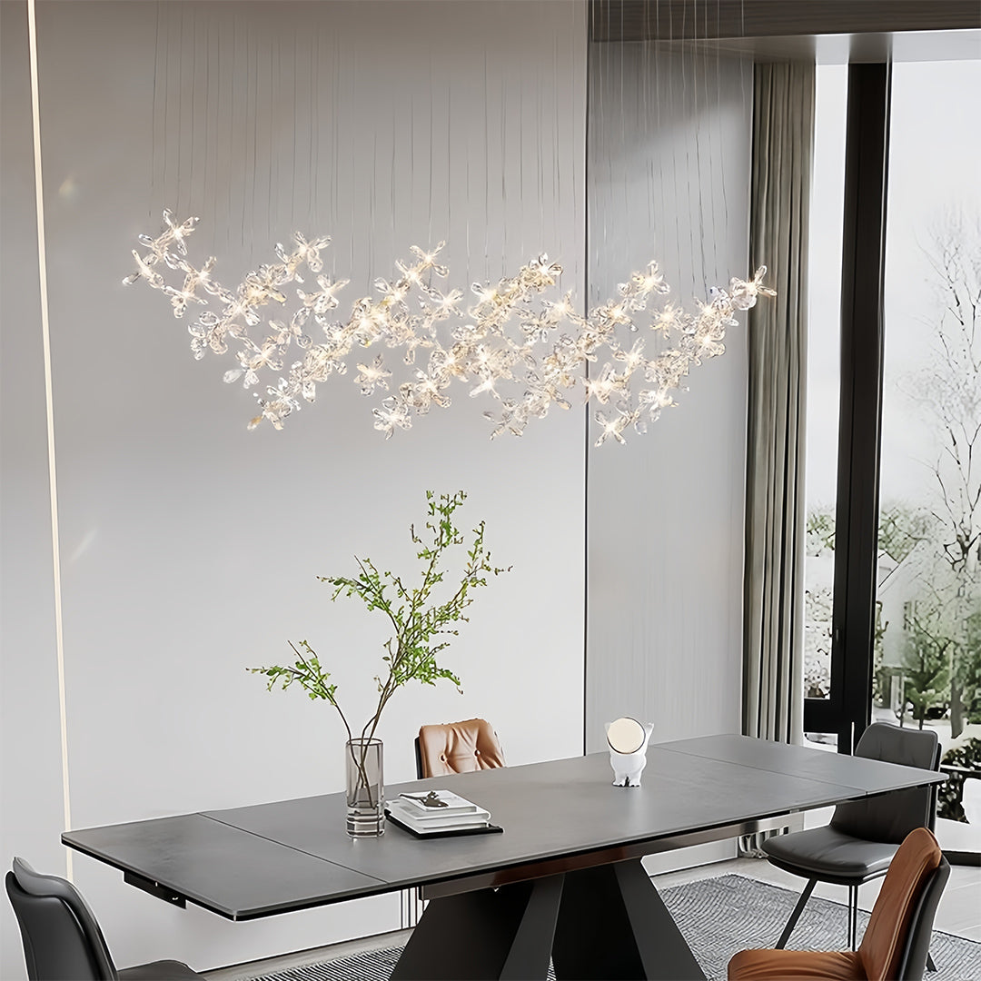 Rock Crystal Chandelier Italian Flower Island Light