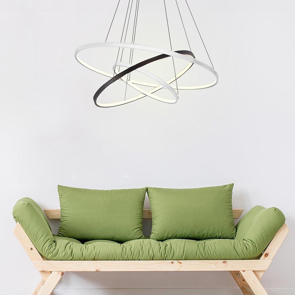 Adjustable Circles LED Dimmable with Remote Modern Chandeliers Ceiling Light