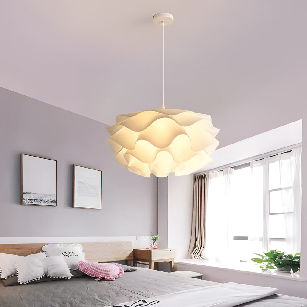 Lotus Flower Pendant Light Nordic LED White Ceiling Light