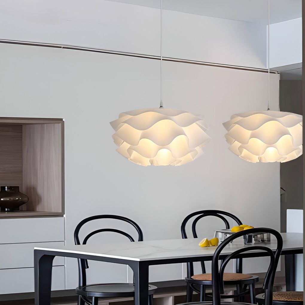 Lotus Flower Pendant Light Nordic LED White Ceiling Light
