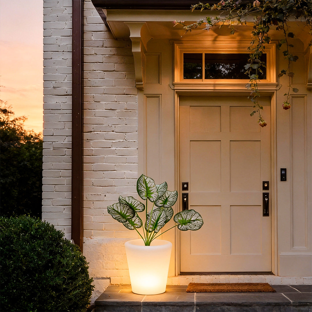 Luminous Flower Pots Modern Waterproof LED Colorful Light