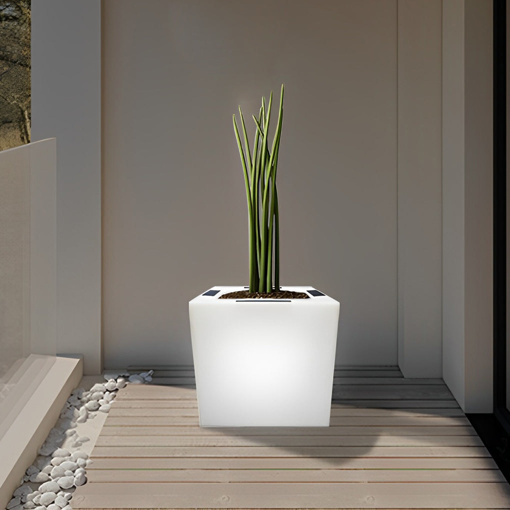Luminous Flower Pots Square Waterproof LED Solar Light