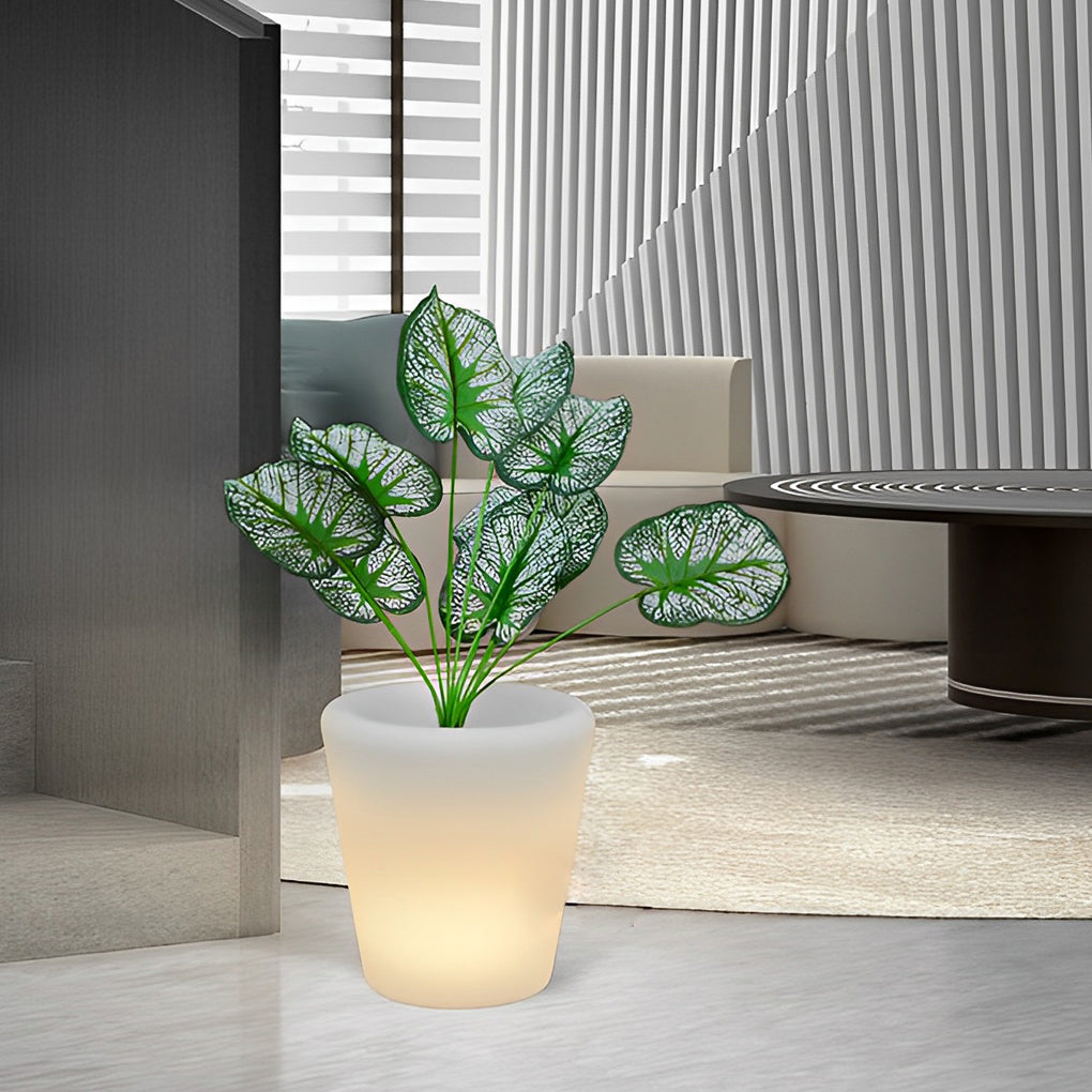 Luminous Flower Pots Modern Waterproof LED Colorful Light