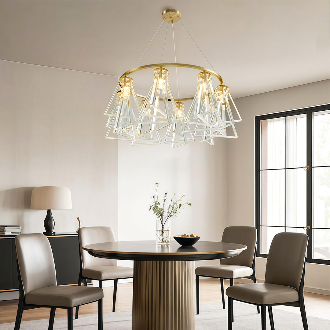 Contemporary Crystal Chandelier Minimalist Ceiling Light