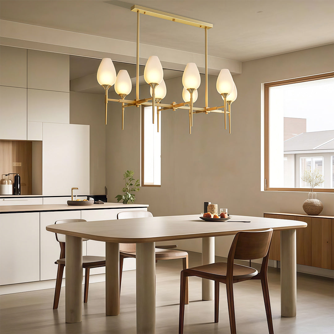 Glass Modern Chandelier Luxury Brass Minimalist Ceiling Light
