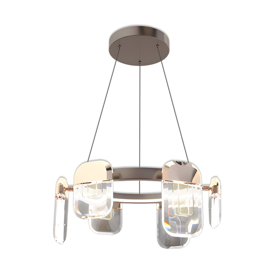 Italian Crystal Chandelier Minimalist Metal Ceiling Light
