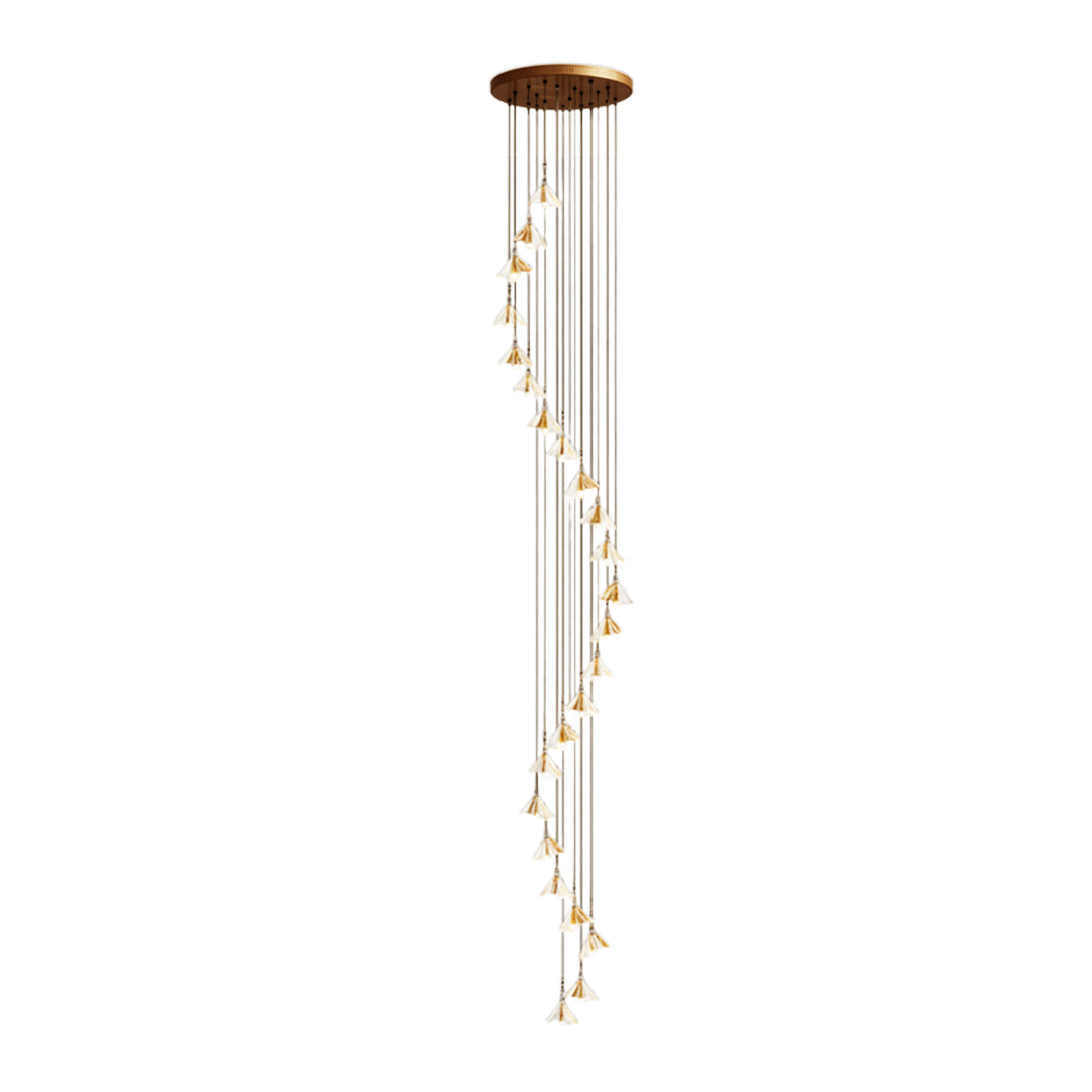 Staircase Chandelier Ideas Art Ceramic Flower Ceiling Light
