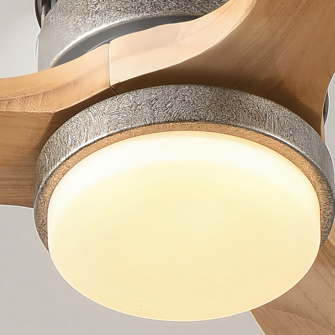3-Blade Ceiling Fans with Light Remote Control Wood Fandelier