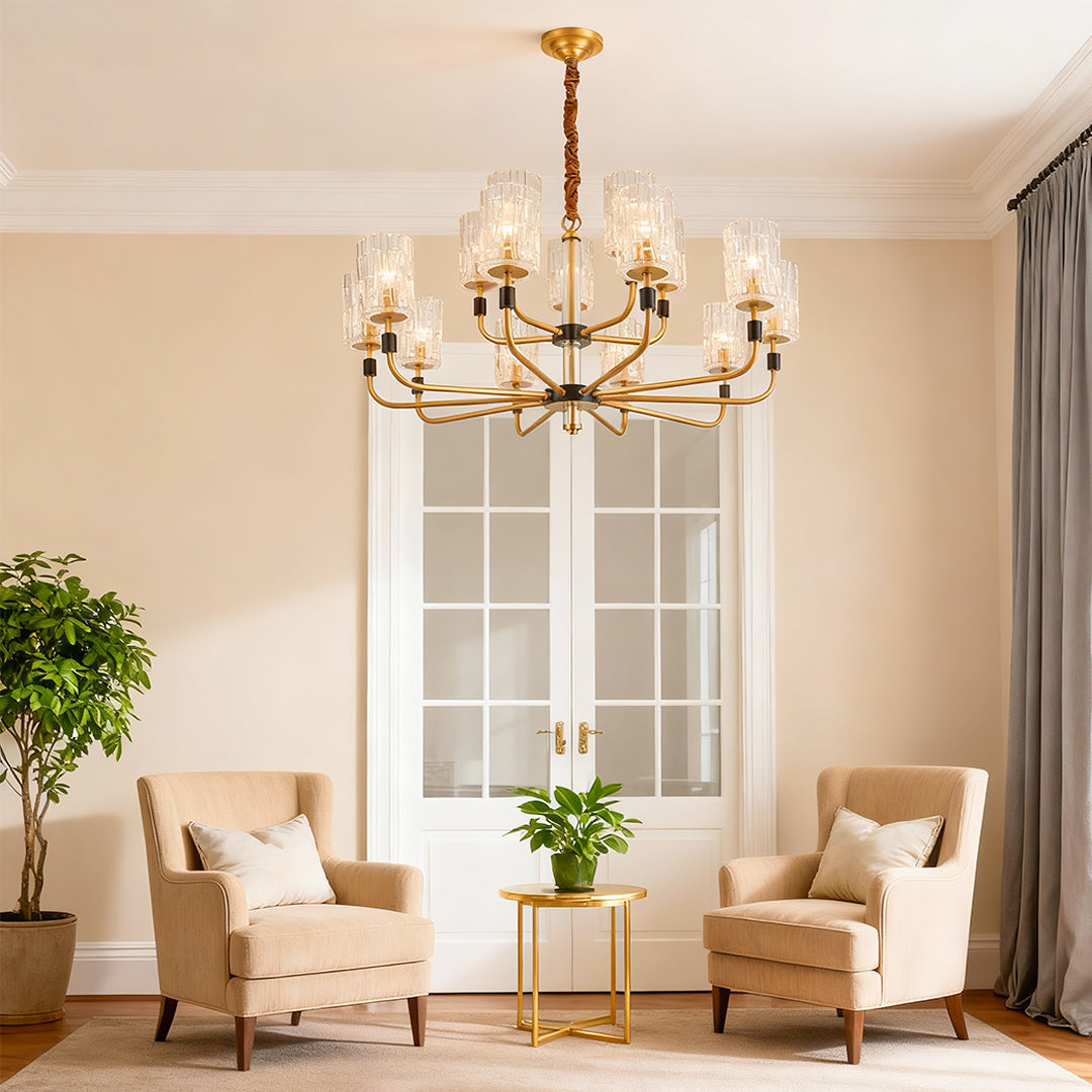 Luxury Chandelier Modern Minimalist Luxury Copper Glass Ceiling Light