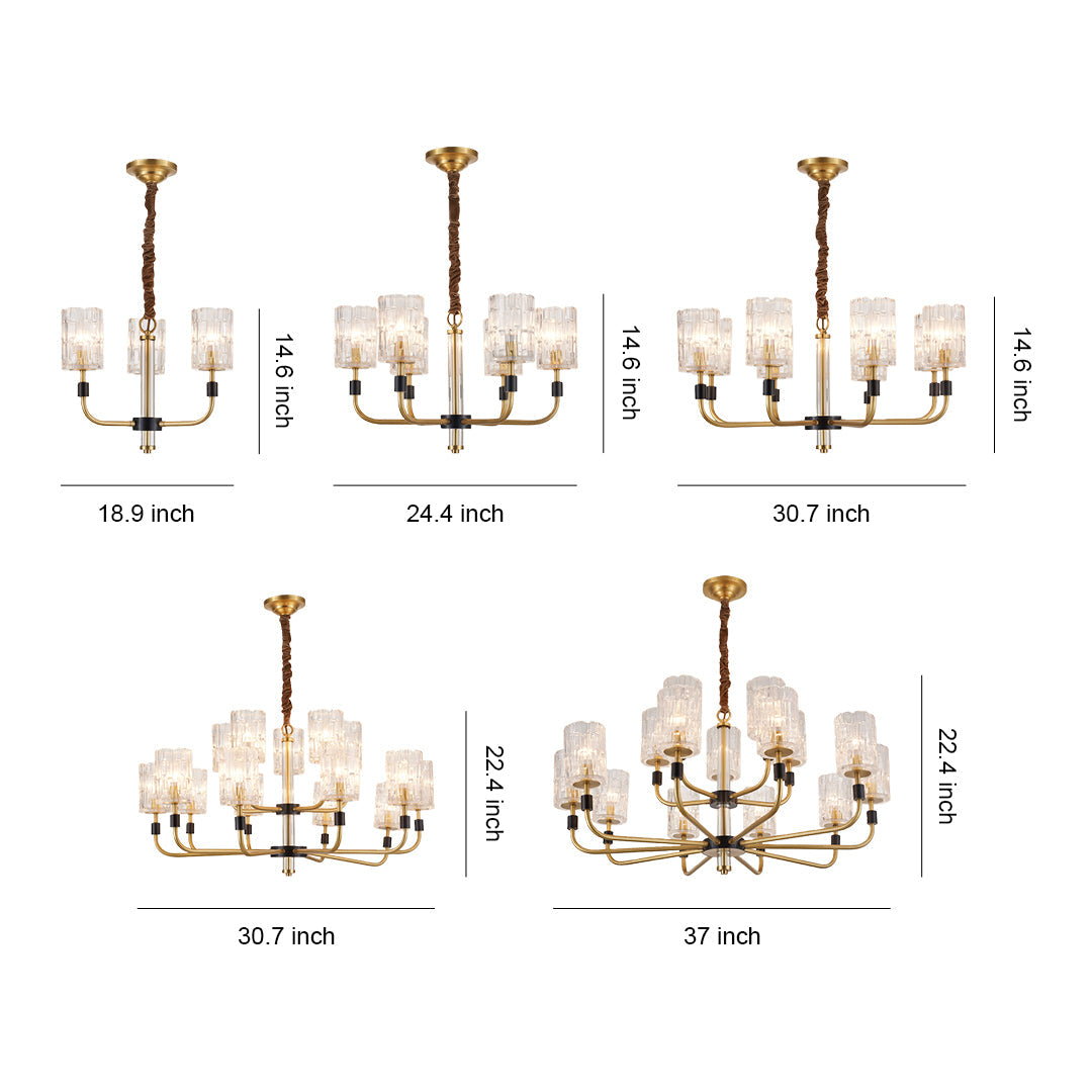 Luxury Chandelier Modern Minimalist Luxury Copper Glass Ceiling Light