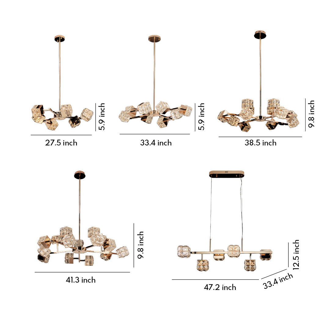 Luxury Chandeliers Crystal Modern Cube Ceiling Light