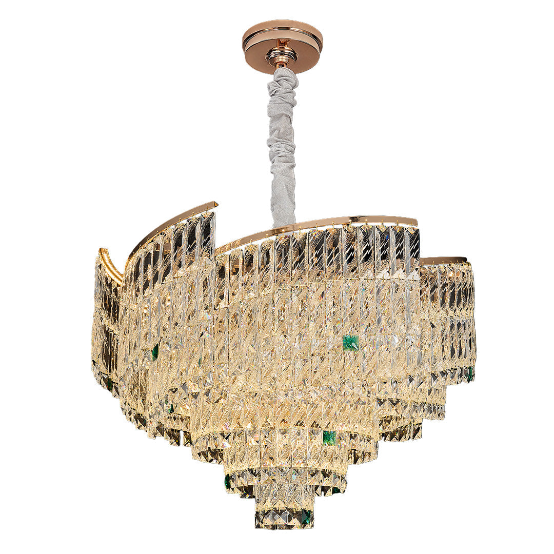 Crystal Pendant Chandelier Luxury Carbon Steel Ceiling Light
